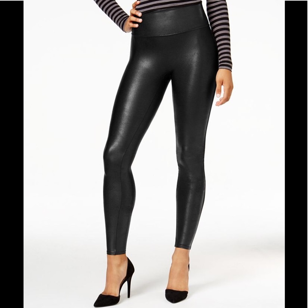 Spanx vegan leather leggings